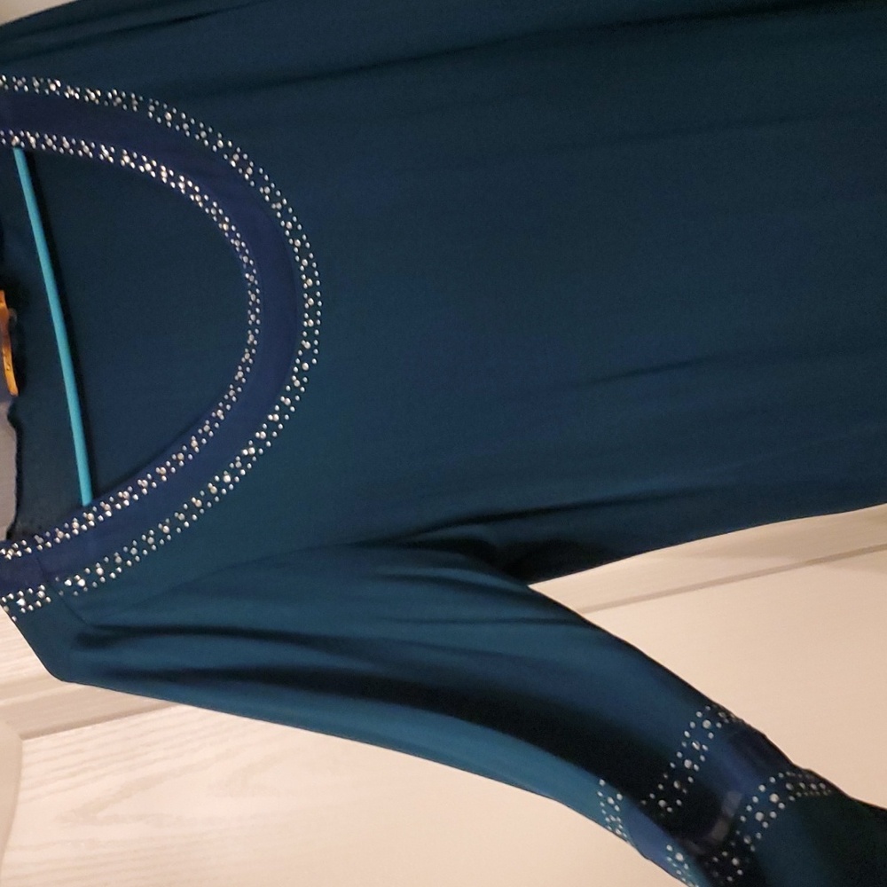 Dark green bell sleeve blouse
